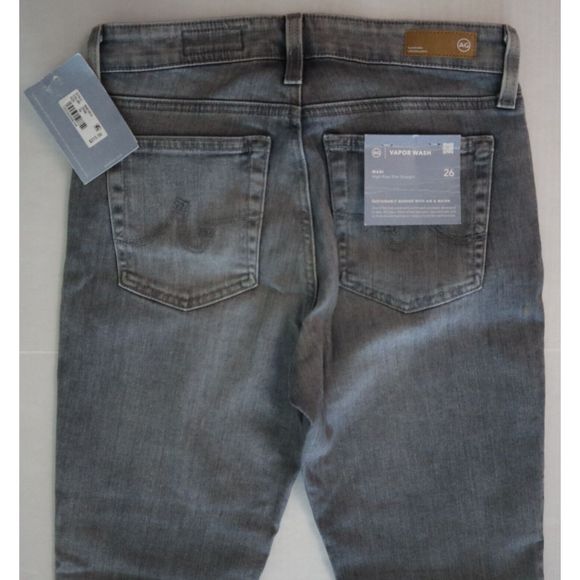 AG Women's Sz 26R / US 2 Gray Mari High Rise Cropped Slim Straight Jeans $215 - Picture 10 of 13